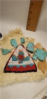 Turquoise  and beaded patch