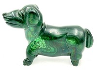 Malachite Stone Dog Figurine