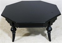 Contemporary octagonal cocktail table in ebony