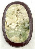 Hand Carved White Jade Stone Dragon Pendant