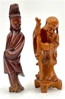 2 Hand Carved Wooden Figurines