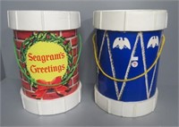 (2) Vintage Seagram's 7 Drum Coolers.