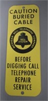 Old Michigan Bell Buried Cable Metal Sign.
