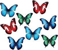 8 Large Butterfly Window Clings for Glass Windows