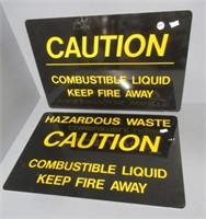 (2) Caution combustible liquid signs. Measures: