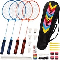 4 PACK Badminton Rackets Set
