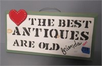 Best Antiques are Old Friends Wood Plaque.
