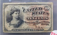 10 Cent Civil War Fractional Currency.