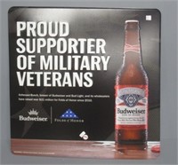 Military Budweiser sign from 2023. Measures: 23"