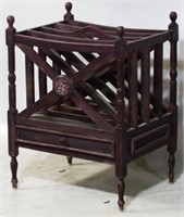 Carved mahogany canterbury 23x18x14