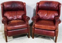Pair Leather Recliners 40x32x33