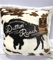Yellowstone themed Sherpa pillow 22x22"