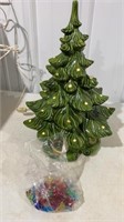 Ceramic Christmas tree, some bulbs may be missing