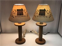 Set of Two Vintage CBK LTD 16-inch Table Lamps