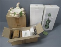 Green jewelry stand, Easter figure, etc.