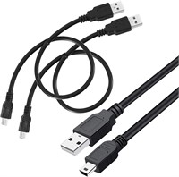 SaiTech IT 2 Pack USB 2.0 A to Mini 5 pin B Cable