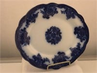 1850’s New Wharf Pottery Flow Blue Waldorf Platter