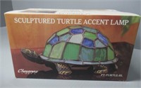 Sculptured turtle lamp in box.