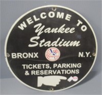 Porcelain Yankee Stadium sign. Measures: 11.75".