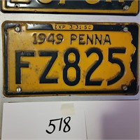 1949 PA License Plate