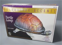 Decorative accent turtle lamp in box.