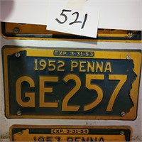 1952 PA License Plate