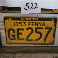 1953 PA License plate