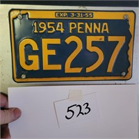 1954 PA License Plate