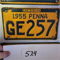 1955 PA License Plate