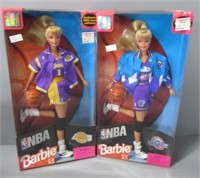 (2) Barbie dolls in boxes, NBA.