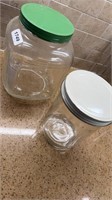 2 glass canisters