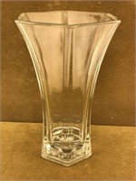 Hoosier Glass Hexagonal Flared Clear Glass Vase