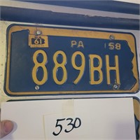 1958 PA License Plate