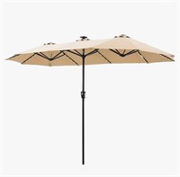 MFSTUDIO 13FT Double-Sided Patio Umbrella w/Solar