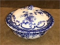 Blue & White Floral Stoneware Soap Dish