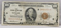 1929 $100 National Currency "The Federal Reserve