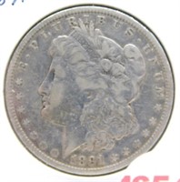 1891 Morgan Silver Dollar.