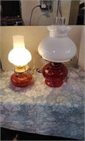 Pair of vintage converted oil lamps