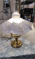 Brass finish oil Lamp Converted to electric
