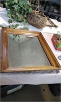 Wood Frame Square Mirror