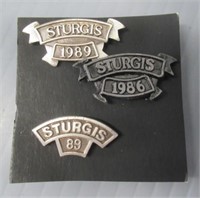 (3) Sturgis Pins.