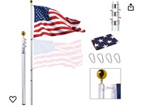 25FT Telescoping Flag Pole Kit, Extra Thick H