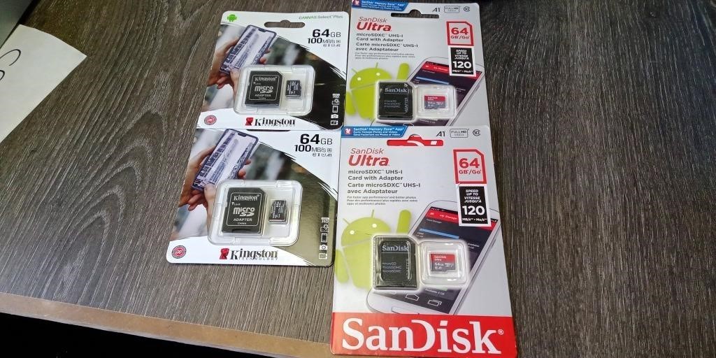 (4) 64 GB Micro SD Cards