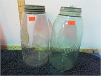 2-- VINTAGE 1/2 gal CANNING JARS