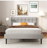 UNIZONE Queen Size Upholstered Bed Frame with