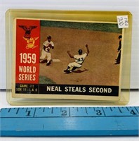 Topps 1960 Neal Steals Second #385 Card
