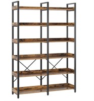 Seventable Bookshelf 6 Tier with 4 Hooks, 69"