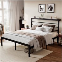 SHA CERLIN Full Size Bed Frame with Headboard