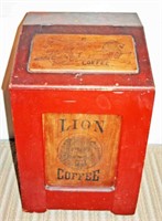 Wooden Spice Co. Lion Red Paint Coffee Bin w/