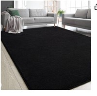 Black Area Rugs for Bedroom Living Room, 5x7 F